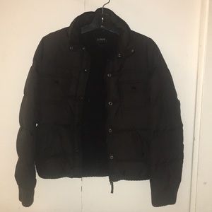 J. Crew Black Puffer Sherpa Lined Coat
